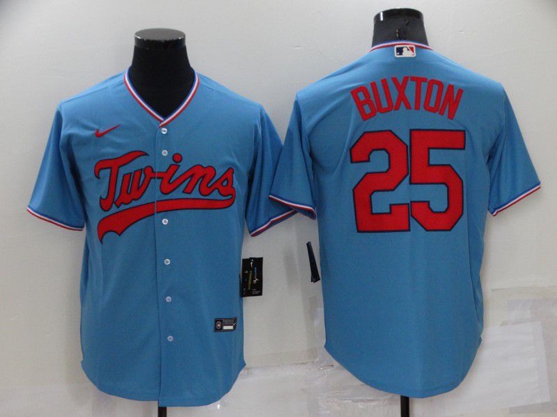 Men Minnesota Twins #25 Buxton Light Blue Game 2022 Nike MLB Jersey